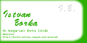 istvan borka business card